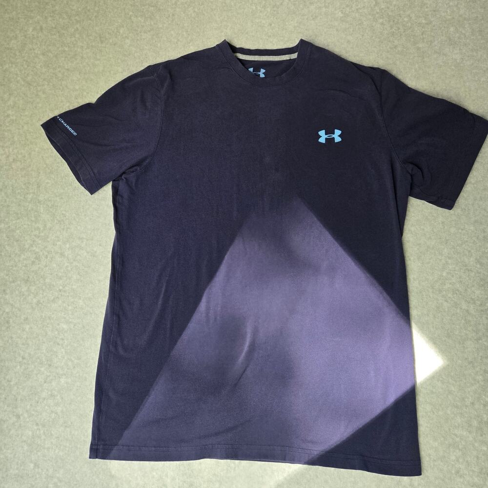 Under Armour Charged Cotton Men's M HeatGear Workout Gym Athleisure Blue T-Shirt